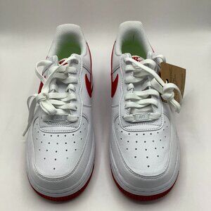Nike Women's Size 8 Air Force 1 '07 Next Nature White Gym Red Shoes DV3808-105